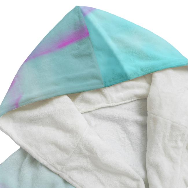 Preview: Bunter Bademantel Kalli aus Flanell – flauschig & farbenfroh, Größen S–2XL